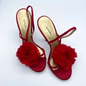 Jaqueline Ferrar Red shoes- Used- 3.5 in heel